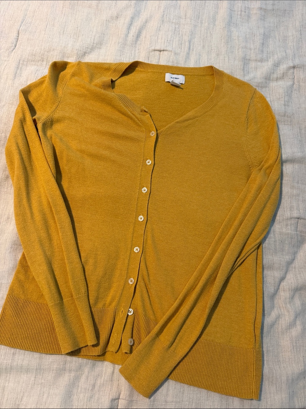 Old Navy Mustard Yellow Button-Front Cardigan